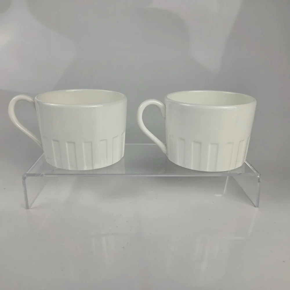Wedgwood Colosseum Flat Cup & Saucer Set of 2 Pairs Bone China England